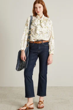 Camicia in mussola con foulard - Latte