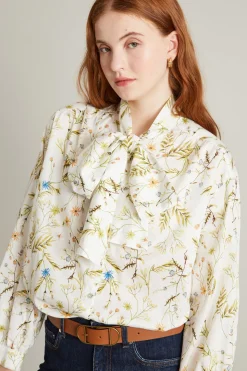 Camicia in mussola con foulard - Latte