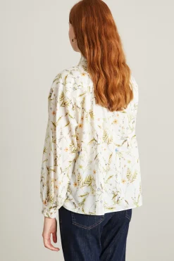 Camicia in mussola con foulard - Latte