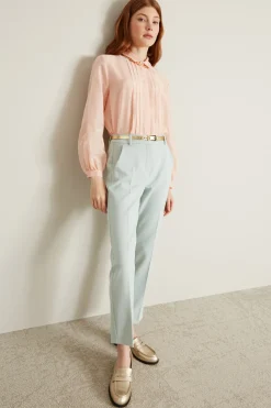 Camicia in mussola con pieghe - Rosa