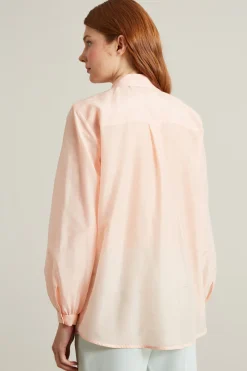 Camicia in mussola con pieghe - Rosa