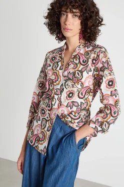 Camicia in mussola - Verde Rosa Arancione