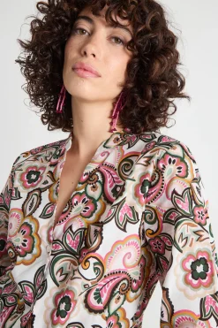 Camicia in mussola - Verde Rosa Arancione