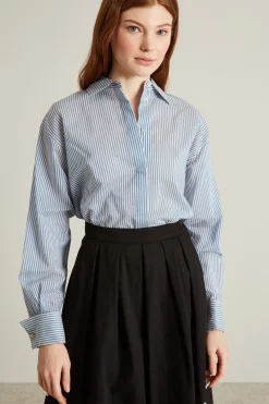 Camicia in organza - Bianco Blu