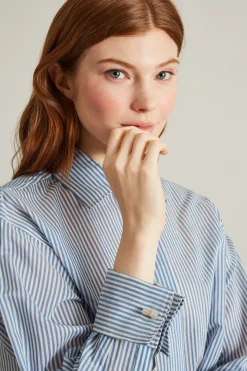 Camicia in organza - Bianco Blu