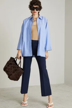 Camicia in oxford con taschino - Azzurro Polvere