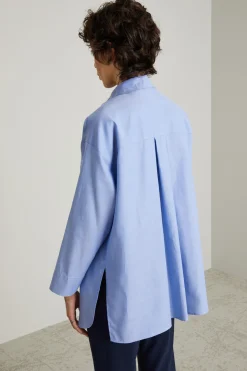 Camicia in oxford con taschino - Azzurro Polvere