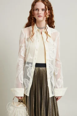 Camicia in pizzo - Bianco