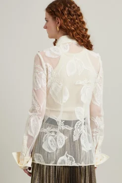 Camicia in pizzo - Bianco