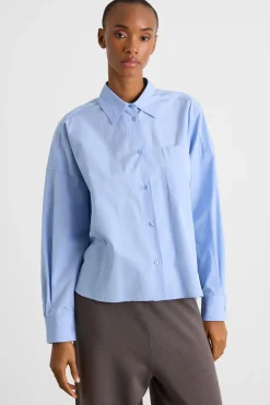 Camicia in popeline - Azzurro
