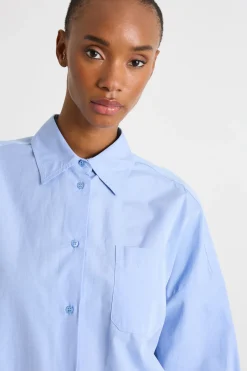 Camicia in popeline - Azzurro
