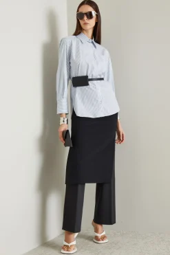 Camicia in popeline - Azzurro Bianco