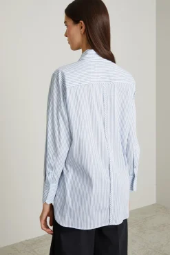 Camicia in popeline - Azzurro Bianco