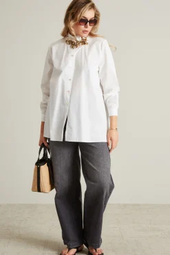 Camicia in popeline - Bianco