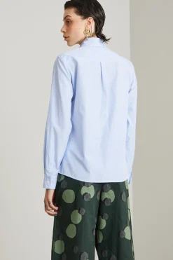 Camicia in popeline - Bianco Azzurro