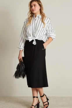 Camicia in popeline - Bianco Nero