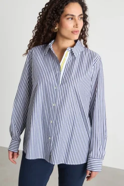 Camicia in popeline - Blu Bianco