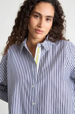Camicia in popeline - Blu Bianco
