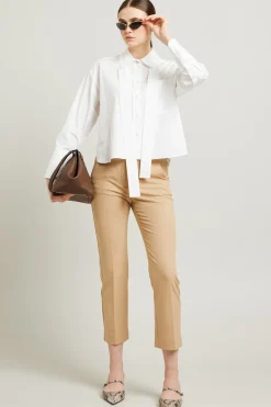 Camicia in popeline con foulard - Bianco