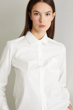 Camicia in popeline con taschino - Bianco