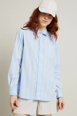 Camicia in popeline con taschino - Celeste Rosa