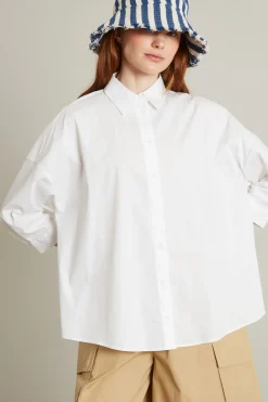 Camicia in popeline di cotone - Bianco