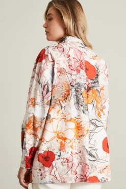 Camicia in popeline di cotone - Bianco Rosso