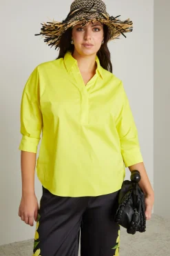 Camicia in popeline - Giallo