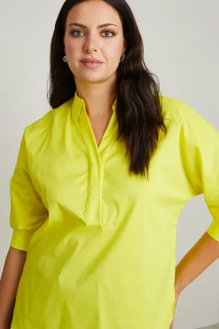 Camicia in popeline - Giallo