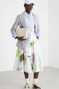 Camicia in popeline stretch - Azzurro Bianco