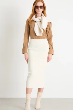 Camicia in popeline stretch - Cammello