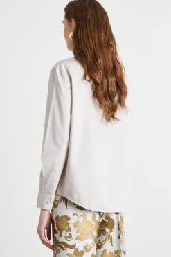 Camicia in popeline stretch - Grigio