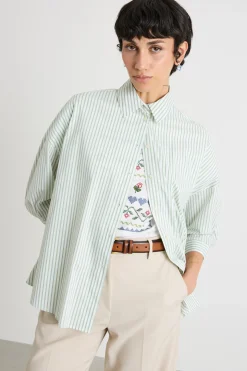 Camicia in popeline - Verde