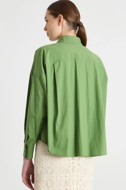 Camicia in popeline - Verde