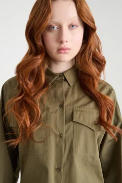 Camicia in popeline - Verde