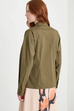 Camicia in popeline - Verde