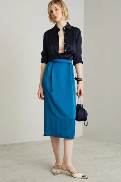Camicia in raso - Blu Notte
