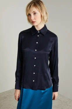 Camicia in raso - Blu Notte