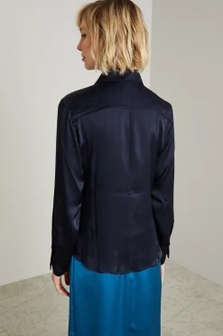Camicia in raso - Blu Notte