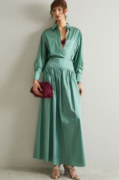 Camicia in taffetà - Verde