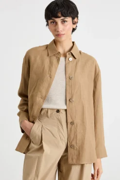 Camicia in tela - Cammello