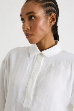 Camicia in tela con spacchi - Bianco