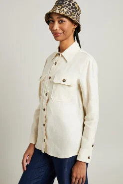 Camicia in tela di lino - Burro