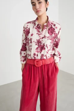 Camicia in tela stampata - Bordeaux