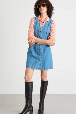 Camicia in twill a fantasia - Rosa Giallo