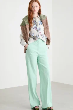 Camicia in twill stampato - Bianco Azzurro