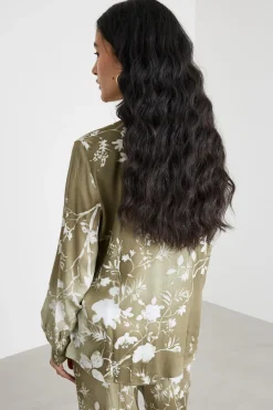 Camicia in twill stampato - Verde