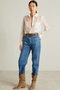 Camicia in voile con taschini - Bianco