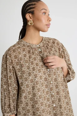 Camicia in voile con top - Beige
