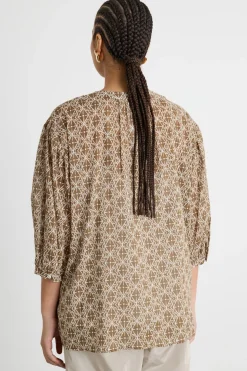 Camicia in voile con top - Beige